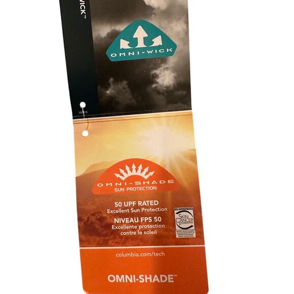 Columbia Omni-Shade Active Fit Shirt Beige Short Sleeve UPF 50 Omni-Wick L NWT - Picture 5 of 7